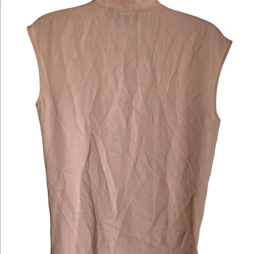 Theory blouse silk faux wrap tie neck pink - Picture 4 of 5